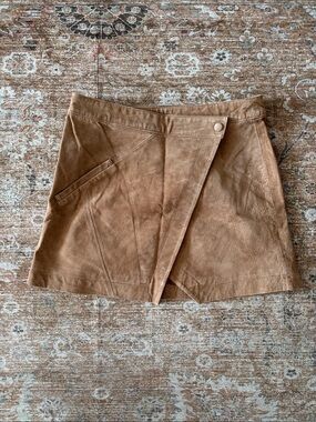 Blank NYC Camel Suede Wrap Skort